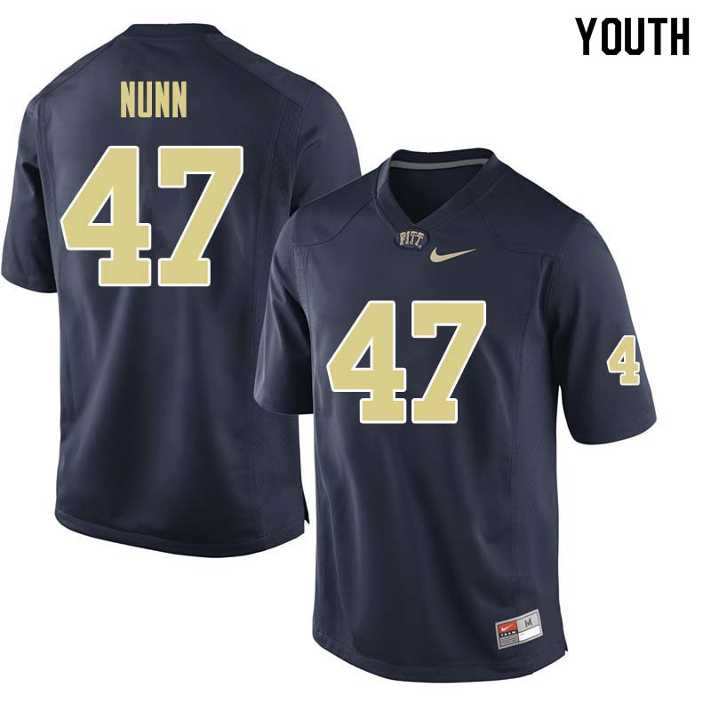 Youth #47 Kyle Nunn Pittsburgh Panthers College Football Jerseys Sale-Navy